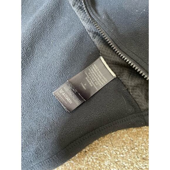 Marmot fleece jacket black full zip thumb holes active wear chore running SZ SM - Picture 8 of 11